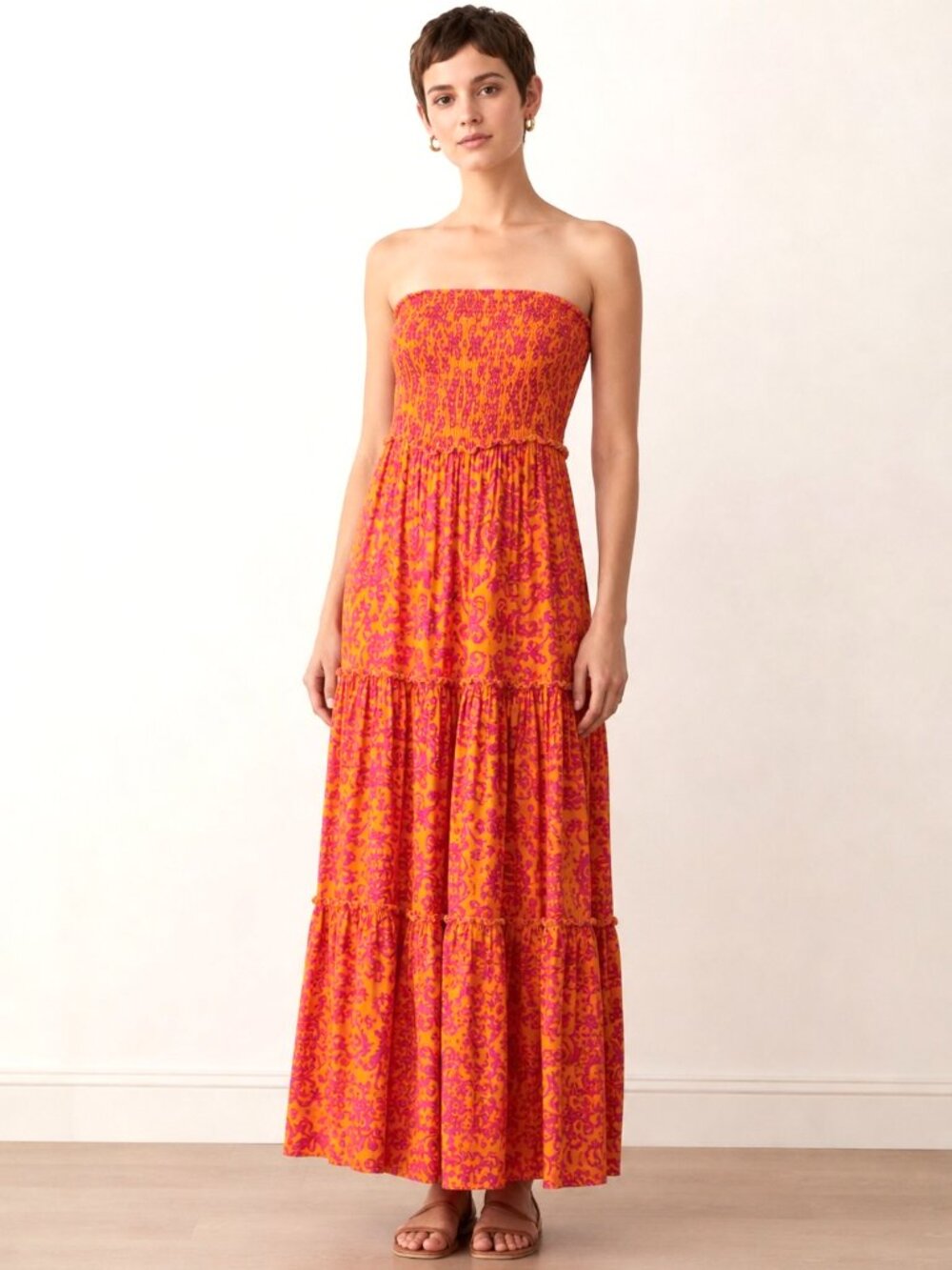 Abel the Label Anthropologie Strapless Maxi Dress, Medium Vacay